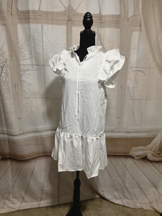 Kohl's Dresses & Skirts - Kohl's White Ruffle Sleeve Mini Dress